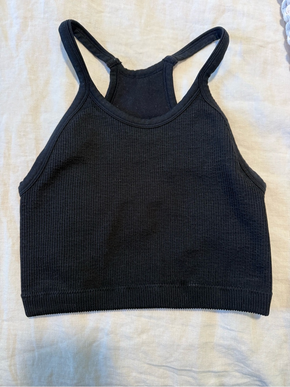 Balance Athletica Black Ribbed Crop Tank